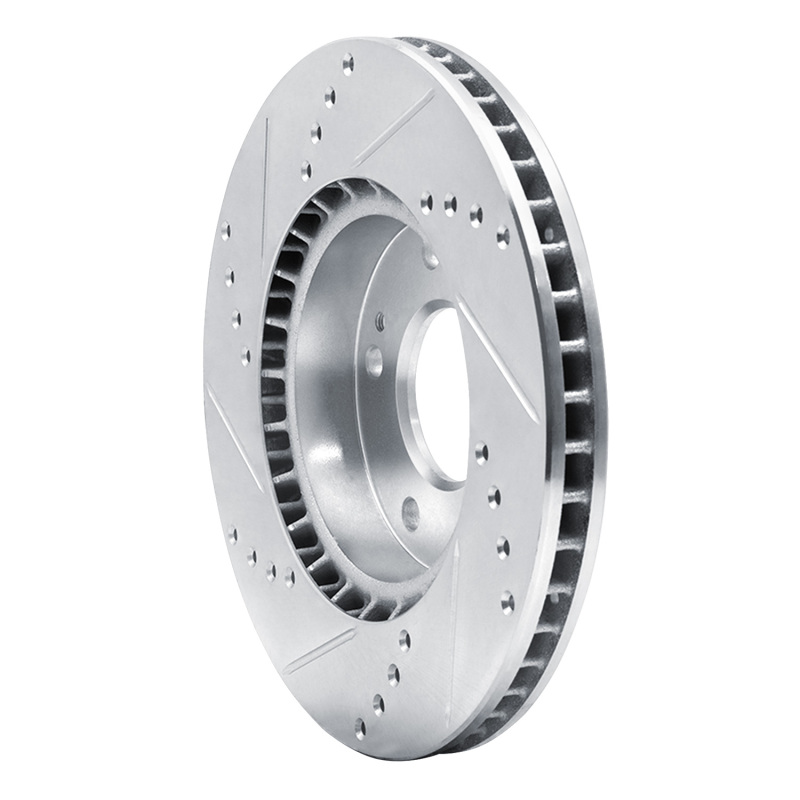 Kia Forte5 Brake Rotor (1) - Front Right - R1 Concepts - Drilled & Slotted - Silver - `10-`13